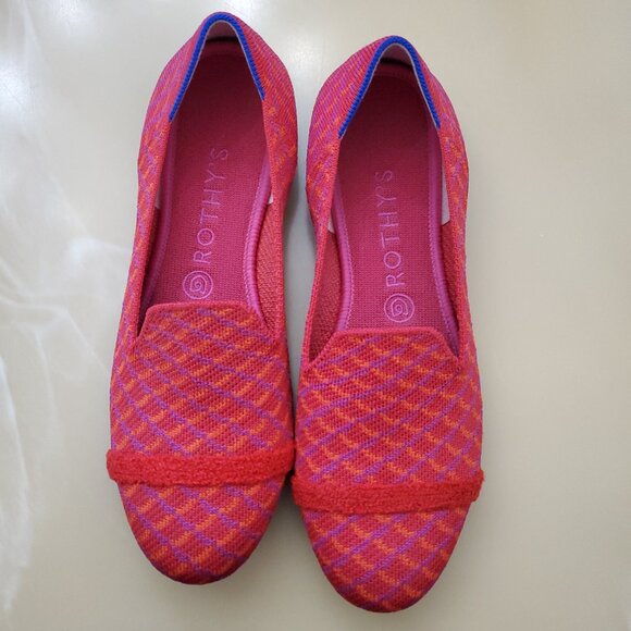 Rothy's The Loafer Pomegranate Grid Slip On Shoes Size 9.5 - Picture 2 of 11